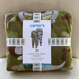 Carter's Baby Sleepwear 1 Piece Fleece Jumper Green/Gray Set of 2 New Size 2T
